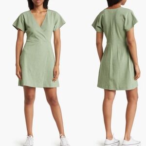 Madewell cross front flutter sleeve minidress